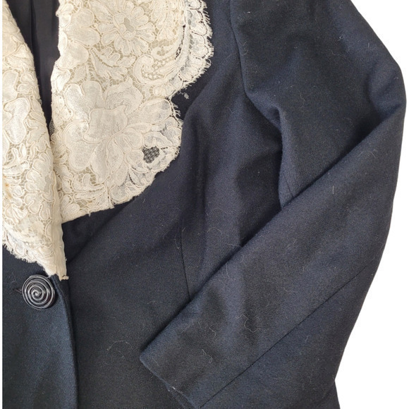 HP Rare Vintage Koret French Lace Collar One Button Coquette Boxy Jacket - Picture 10 of 16
